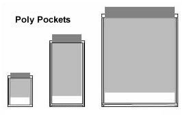 Clear poly pockets.