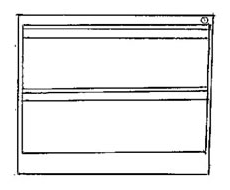 Lateral File Two Fixed Drawer Fronts with Lock.