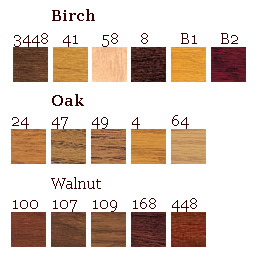 bookcases standard finishes