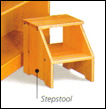Step Stool - Constructed of solid Adironback Birch and newly designed with a knock in fastening system for durability plus stability. 
