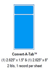 Convert-A-Tab Labels: (1)2.625" x 1.5" and (1)2.625" x 8".