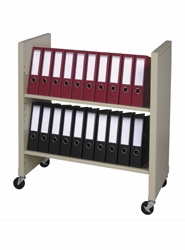 Increase office organization and efficiency by easily transporting files. Two angled shelves hold up to ten 3" FileBinders each.