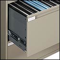 Fixed front drawers accommodate EDP binders using EDP side adapters (“B” opening).