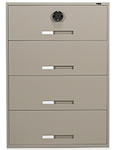 These lateral filing cabinets are approved for storage of classified records.