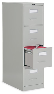 4-drawer vertical filing cabinet.