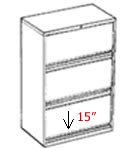 3-High 15" Fixed Front Drawers Elite Cabinets.