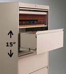 4-High 15" (3) Fixed Front (1) Receding Door Elite Cabinets.