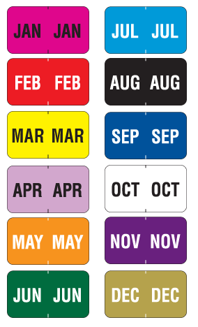 12 month series label sheet