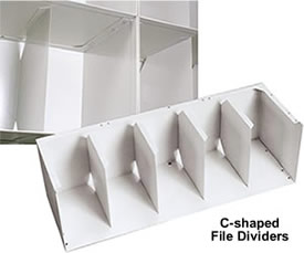 C-shaped dividers provide more support.