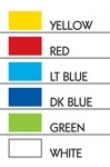 Color Options: Yellow, Red, Light-blue, Dark-blue, Green, White.