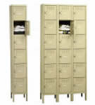 Assembled Six-Tier Box Lockers With Legs.