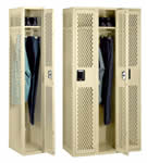 Single-tier ventilated locker without legs.