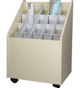 20 Compartment Mobile Wood Roll File.