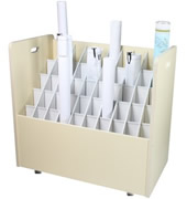 50 Compartment Mobile Wood Roll File.