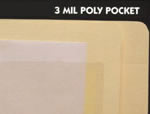 Manila folder with clear pocket on the front.