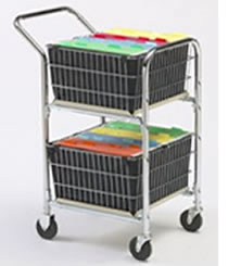 Compact Basket Cart with Double File Baskets.