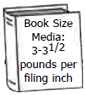 Book size media: 3.35 pounds per filing inch.