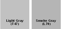 Quick Ship Color: Light Gray (T47) paint color and Smoke Gray (L70).