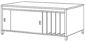 Vertical Dividers for bottom shelf of any cabinet tables.
