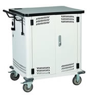 NetBook Carts are also available with hinged doors and an electronic lock for security.