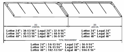 Slant Style Vu-Stak® Tiers require special consideration in ordering. As indicated below, the first slanted tier in a row requires more floor space than other tiers (add-ons).