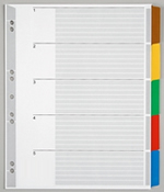 Write-on color coding index tabs.