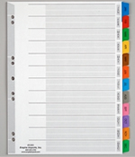 A4 Monthly Index Tabs.