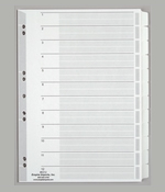 A4 Write-On Index Tabs - 12 Tabs.