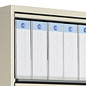 Binder storage is available as an option in the top opening of all 4, 5 & 6 high cabinets.