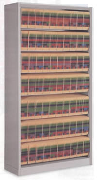 Modular open shelf shelving systems.