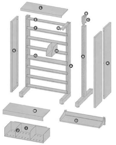 Shelving Systems Components Parts.