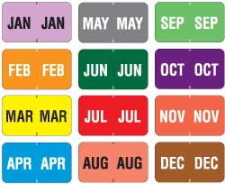July Color Coding Month Stickers 1.5 Round