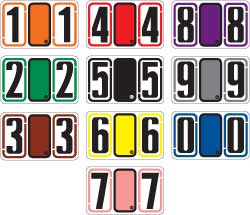 Color-coded Numeric Labels.