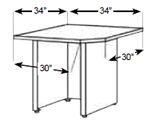 Corner table for two section Legal Size Sort Module.
