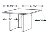 Corner table for two section Oversize Size Sort Module