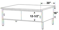 STA Series Sorting Tables adjust in height from 28" to 36" in one-inch increments.