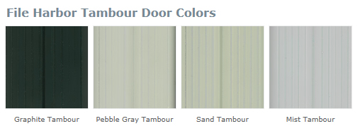 Standard door colors: Mist, Graphite, Pebble Gray, and Sand only.