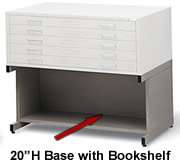 5-Drawer File with 20" High Bookshelf Base.