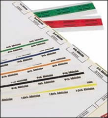 Medical index tabs and dividers.