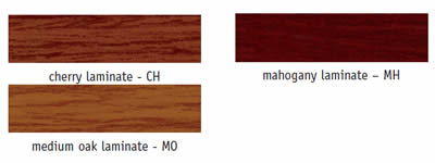 Three laminate colors.