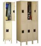 Assembled Double-Tier Storage Locker With Legs.