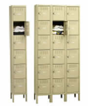 Six-Tier Box Steel Lockers With Legs.