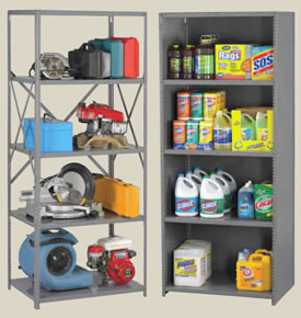 Q Line open and closed style shelving.