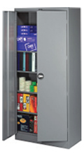 Deluxe Office Supplies Storage Cabinets with Recessed Handles.